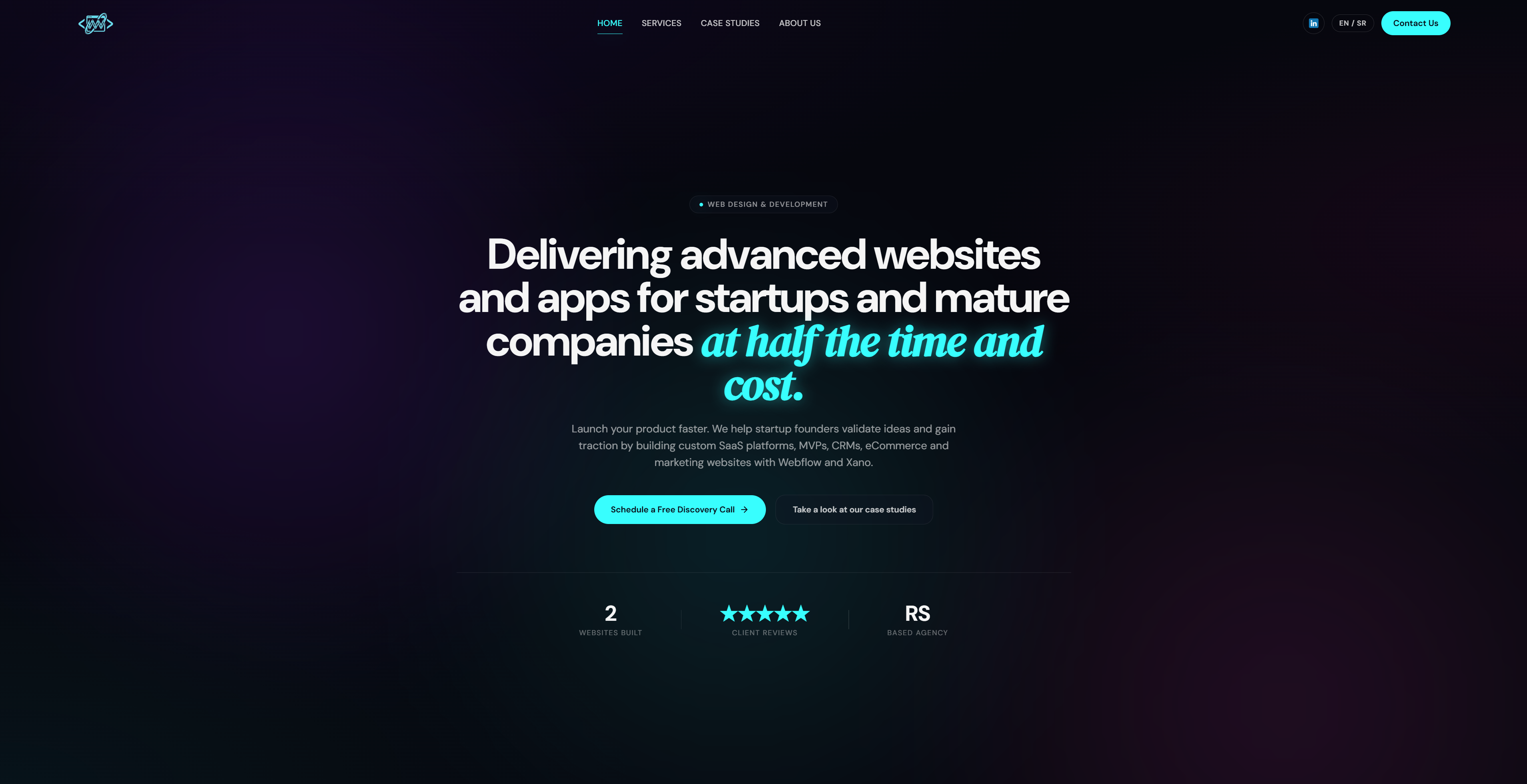 Screenshot of webstudionn.com — Personal agency-style website